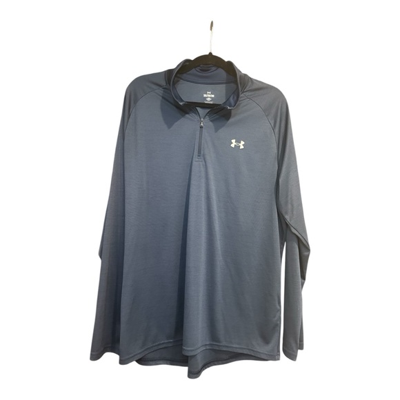 Under Armour Other - Under Armour Men's UA Tech 2.0 1/2 Zip Long Sleeve T-Shirt Blue 2XL Loose